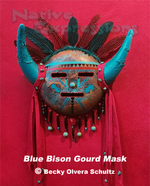 Blue Bison Gourd Mask @Becky Olvera Schultz