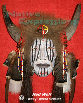 Red Wolf-Native Mask-©Becky Olvera Schultz