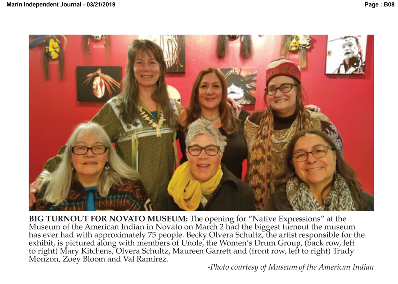 Native Expressions Exhibit, Marin Independent Journal