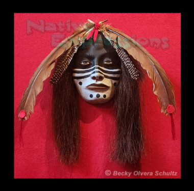 Sneak Up, Native American Mask, © Becky Olvera Schultz