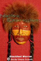 $775 Blackfeet Warrior-Native Mask-©Becky Olvera Schultz
