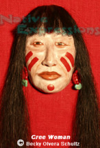 (SOLD) Cree Woman-Native Mask-©Becky Olvera Schultz