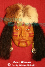 (SOLD) Deer Woman-Native Mask-©Becky Olvera Schultz