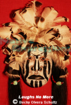 (SOLD) Laughs No More-Native Mask-©Becky Olvera Schultz