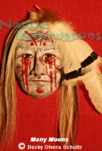 (SOLD) Many Moons-Native Mask-©Becky Olvera Schultz