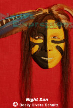 (SOLD) Night Sun-Native Mask-©Becky Olvera Schultz