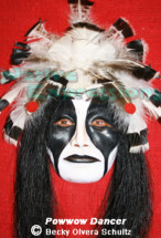 (SOLD) Powwow Dancer-Native Mask-©Becky Olvera Schultz