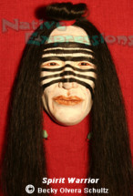 (SOLD) Spirit Warrior-Native Mask-©Becky Olvera Schultz