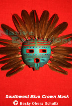 Southwest Blue Crown Mask-©Becky Olvera Schultz
