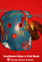 Southwest Blue Red Mask-©Becky Olvera Schultz
