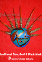 Southwestern Blue Gold Red Mask-©Becky Olvera Schultz