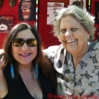 Teresa Saltzman, Director or the Museum of the American Indian's Trade Feast, Novato, CA with Becky Olvera Schultz