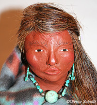 Native American Woman Clay Sculpture Face Detail